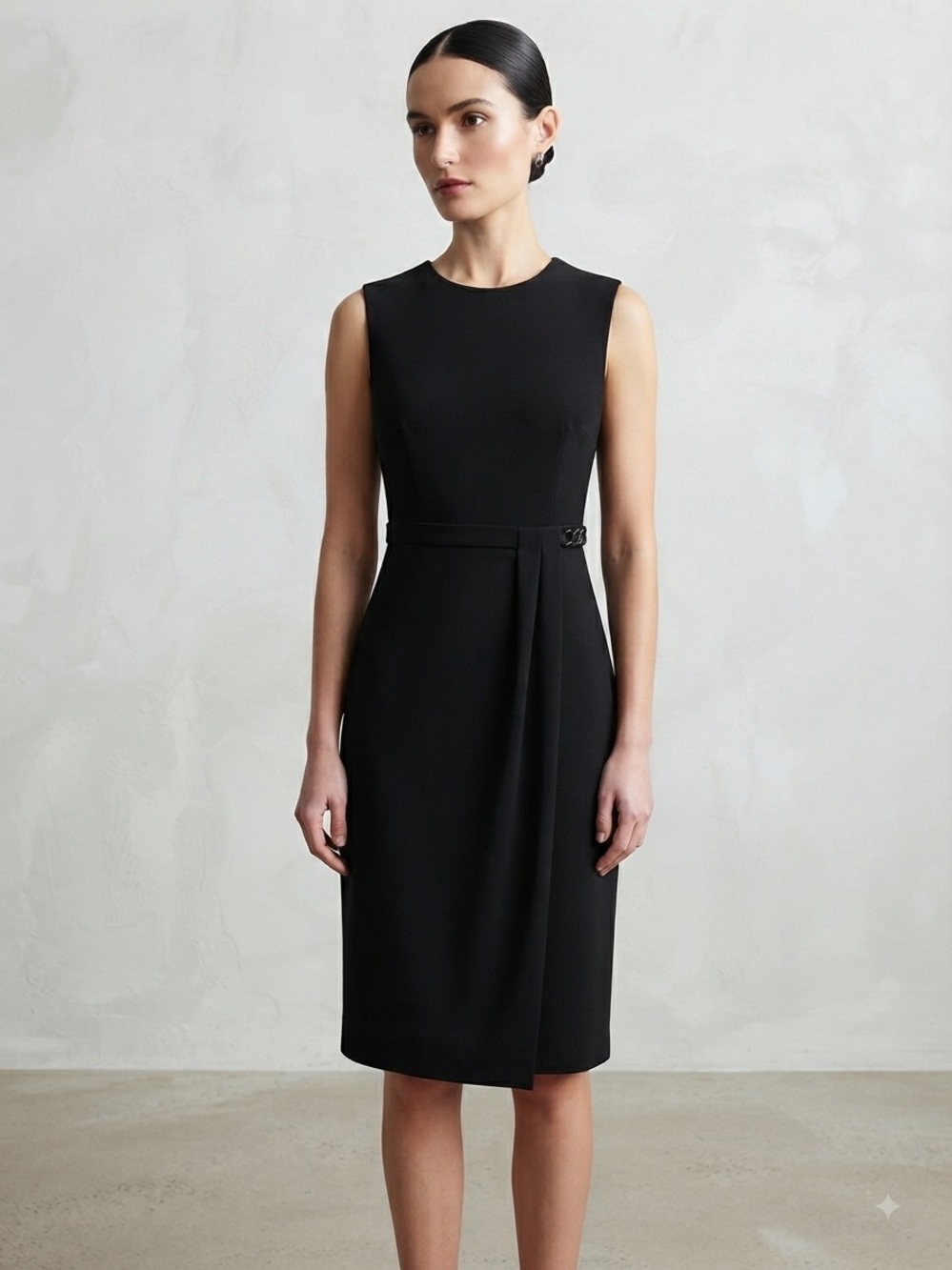 Calvin Klein Classic Black Sleeveless Sheath Dress